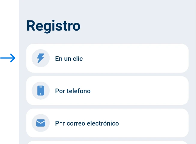 Elige la opción de registro 1xbet Betapk Perú